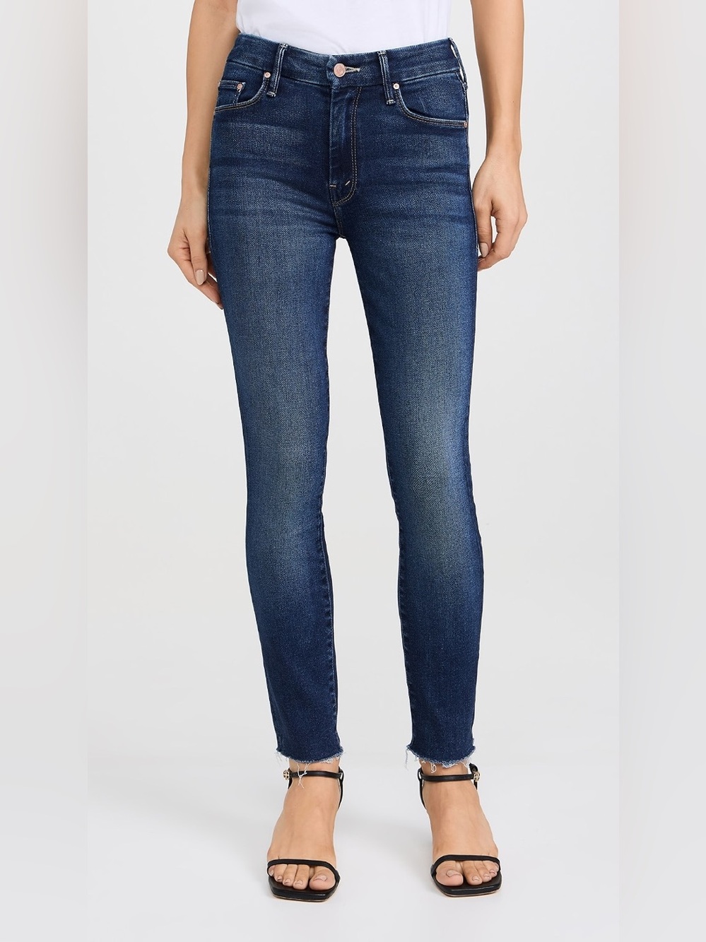MOTHER Looker Ankle Fray Skinny Jeans Blue Size 27